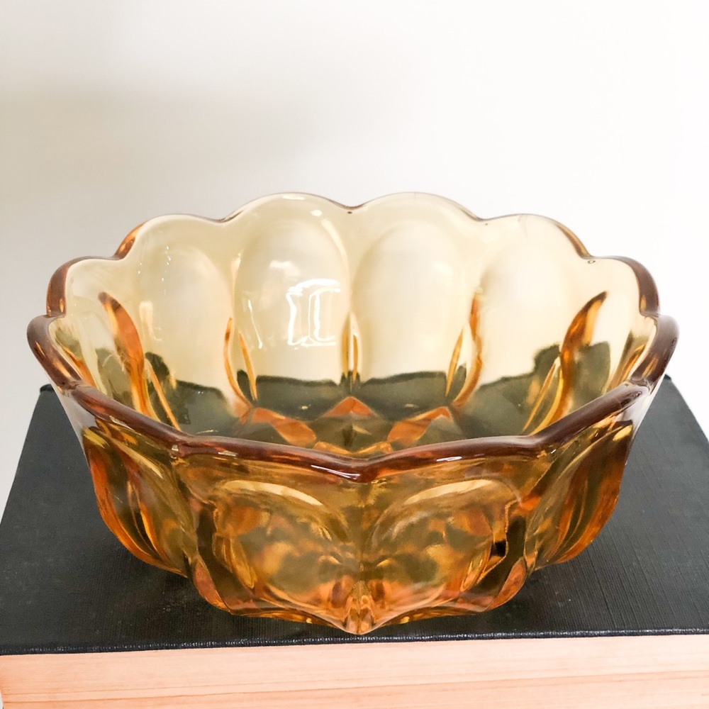 Vintage amber glass bowl